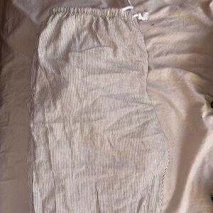 Brandy Melville Beige and White Striped Top